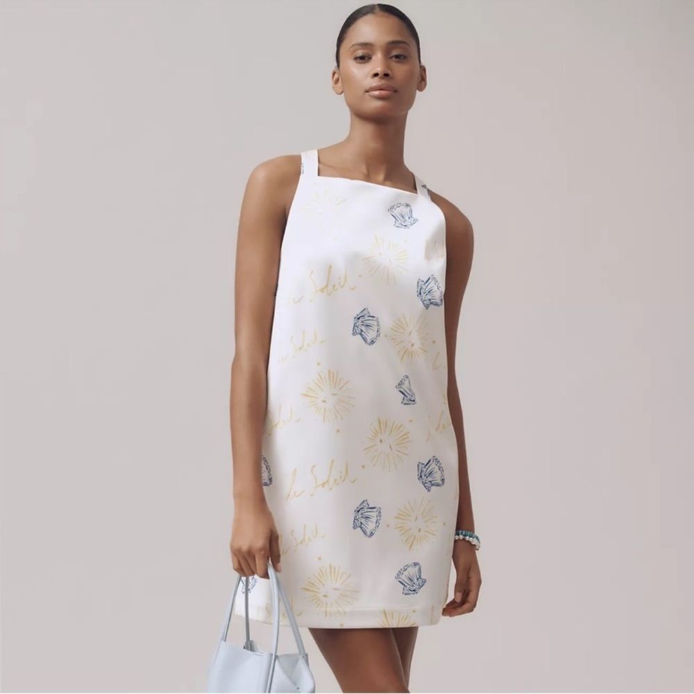 NWT Nephthys Illustrated x Maeve Sleeveless Square-Neck Shift Mini Dress XS